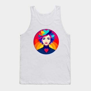 Queen Of Colorful heart Tank Top